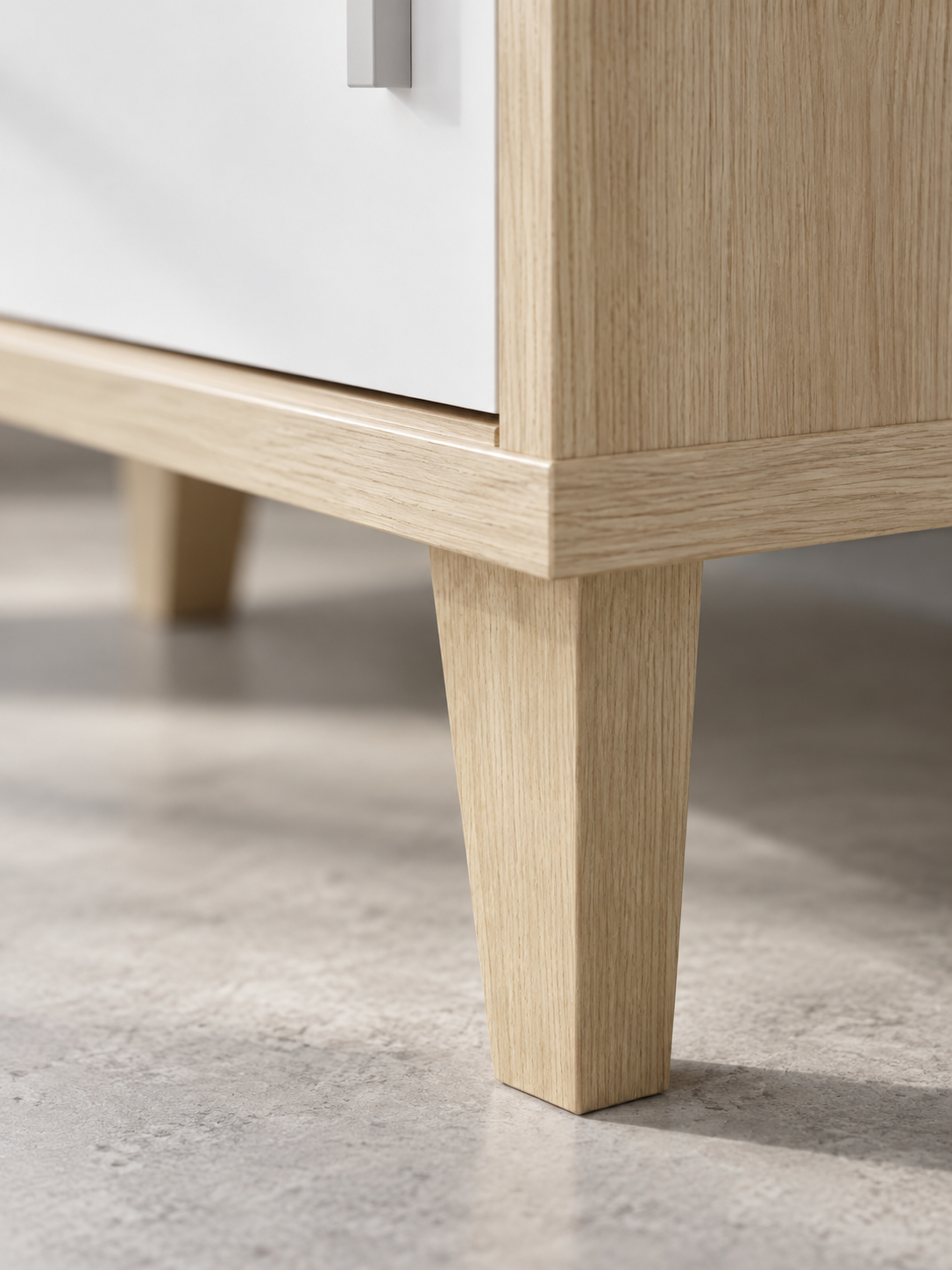 Meuble TV blanc et brun 140 cm – 2 armoires, 2 niches – vue 3