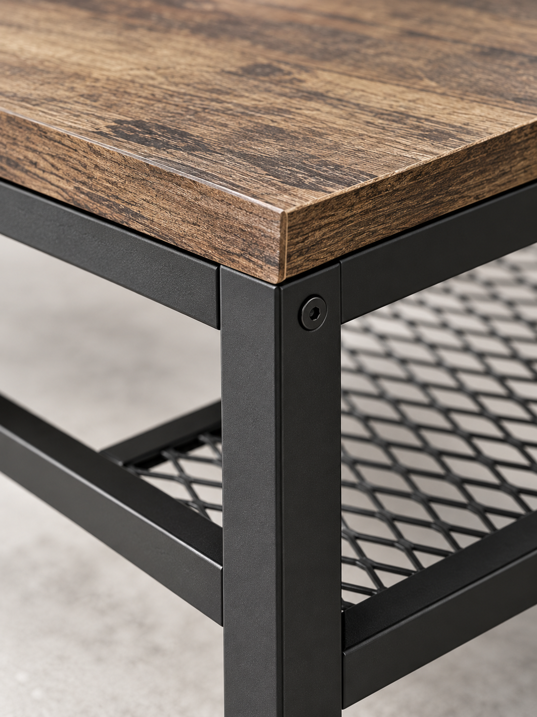 Meuble TV gris à cadre métallique 170 cm – vue 3