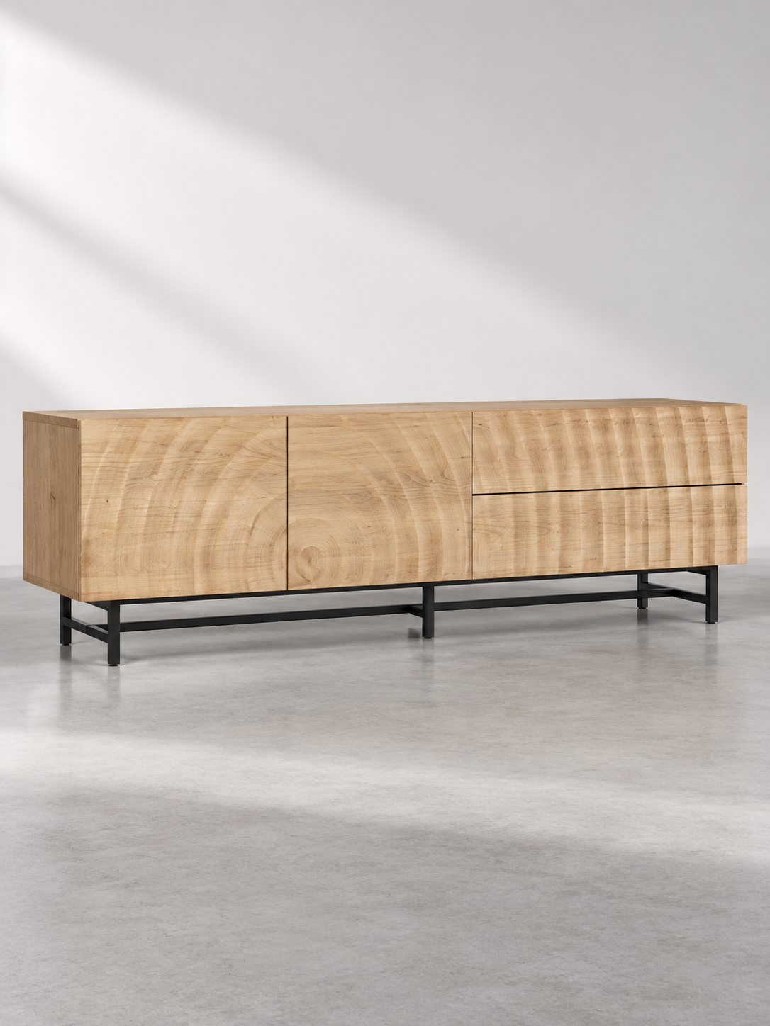 Meuble TV bas texturé 3D 180 cm – vue 2