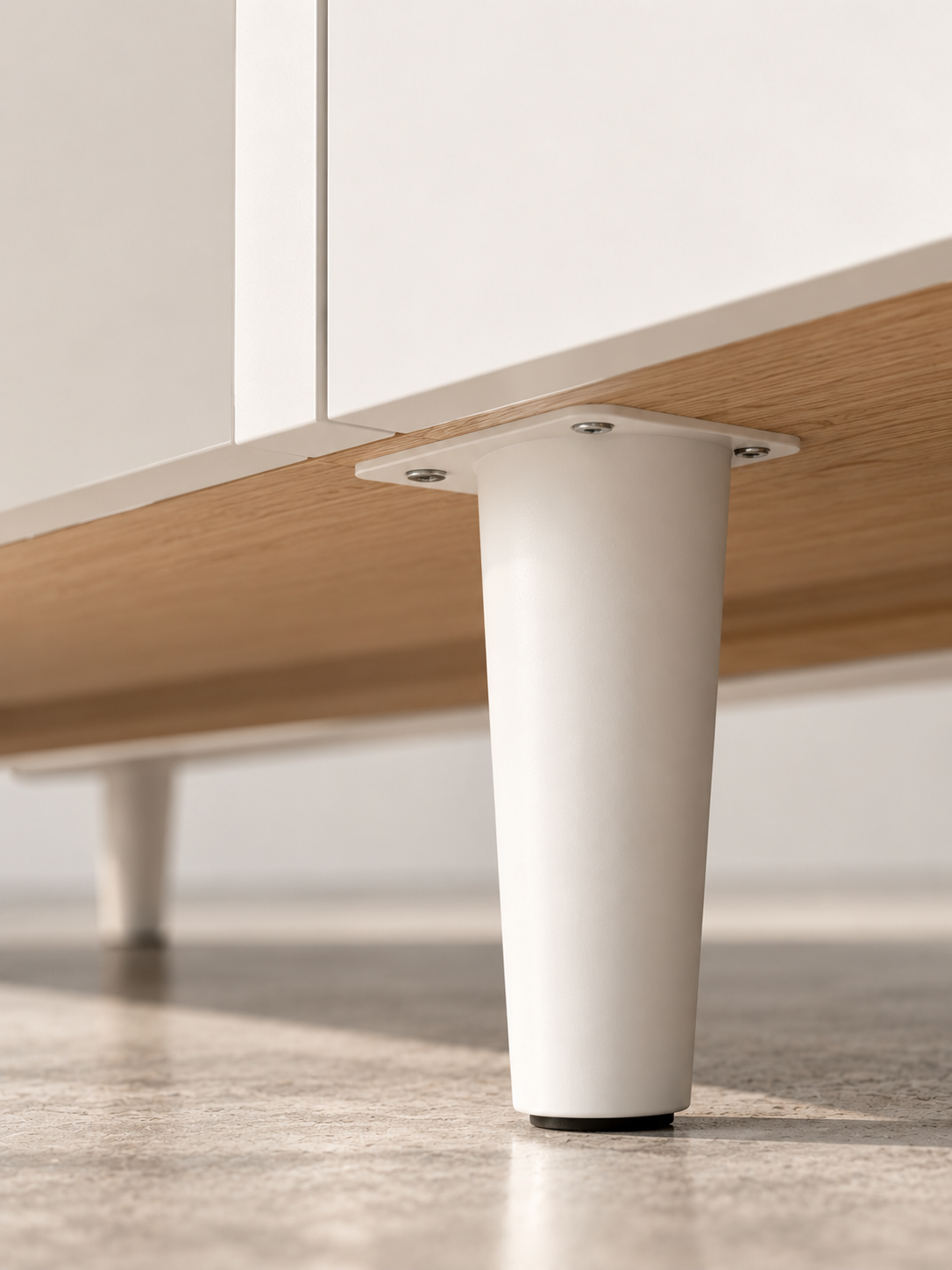 Meuble TV blanc effet bois 200 cm – vue 4