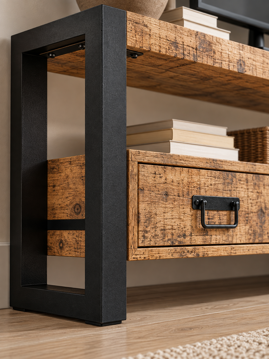 Meuble TV manguier massif 120 cm – vue 4