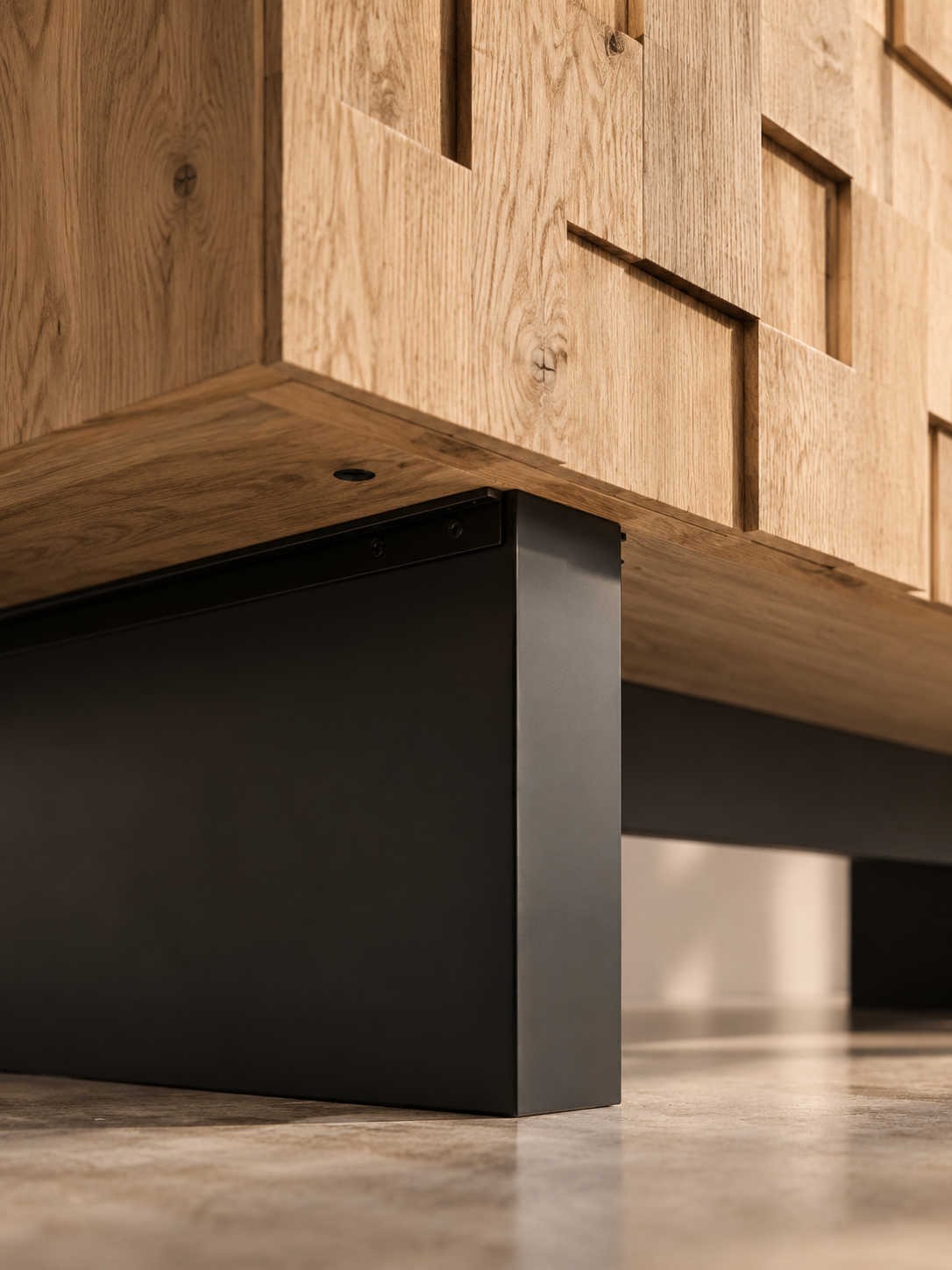 Meuble TV bois naturel 180 cm – 4 portes – vue 4