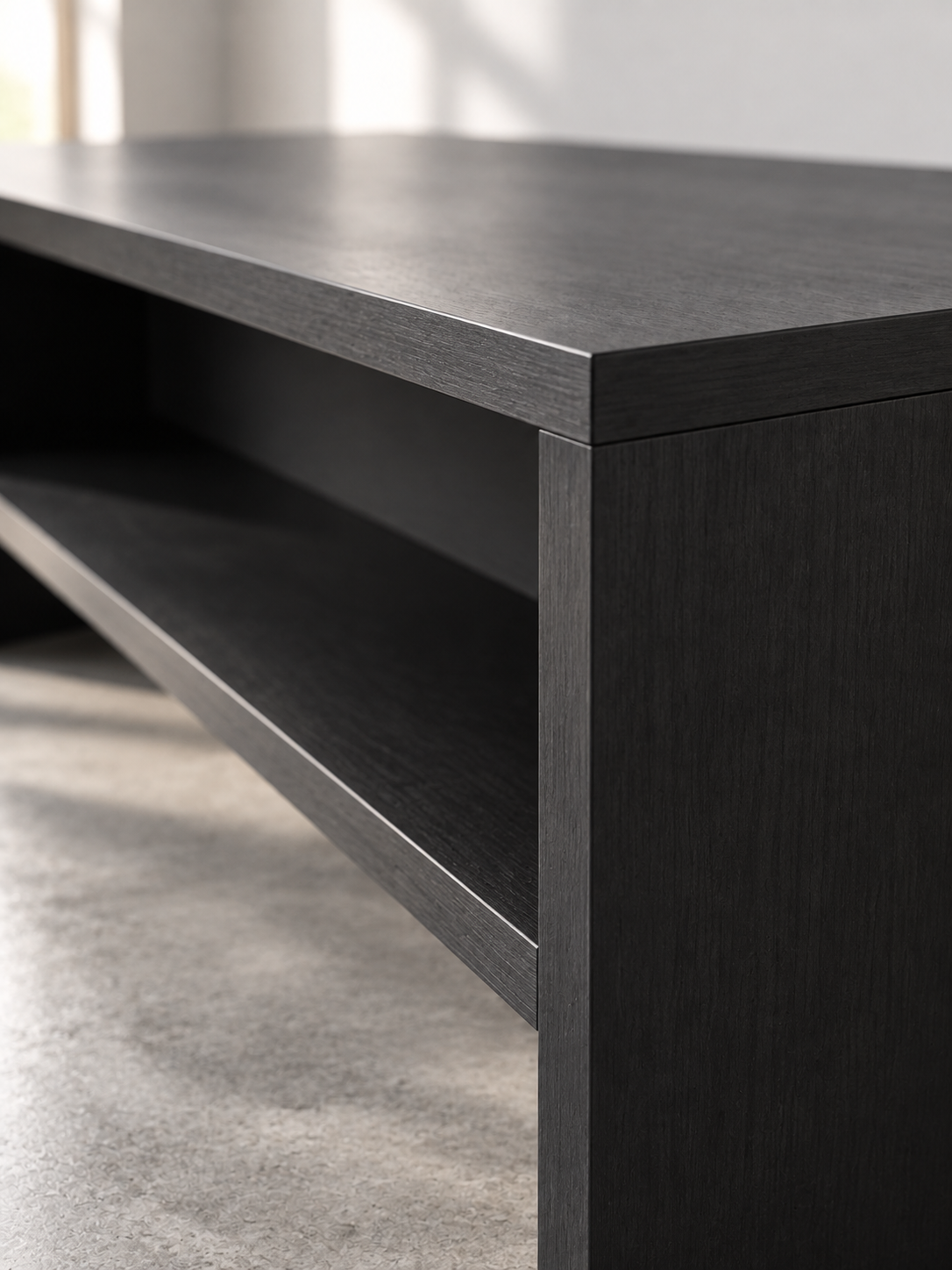 Meuble TV noir compact 100 cm – vue 3