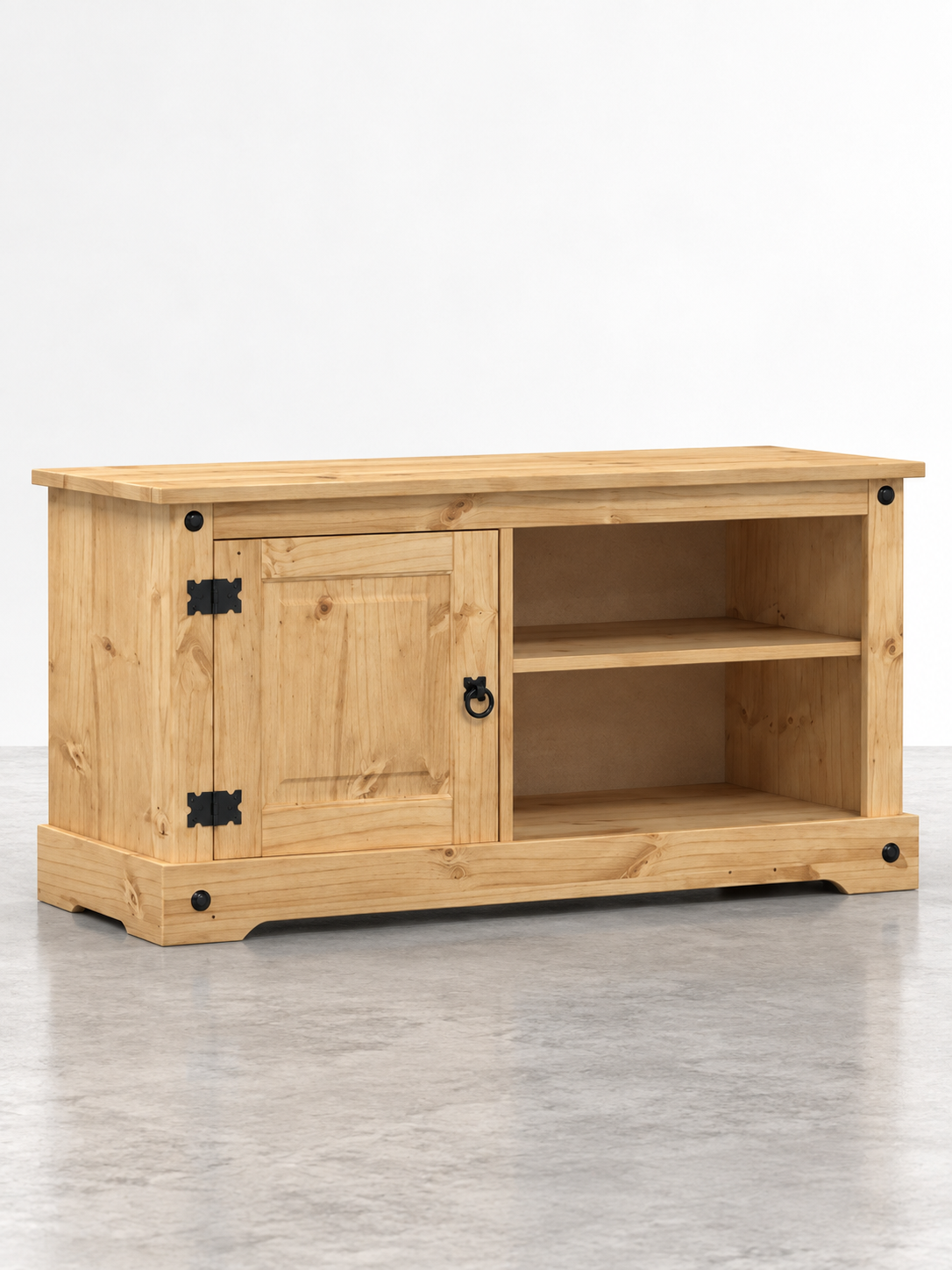 Meuble TV pin massif 100 cm – vue 2