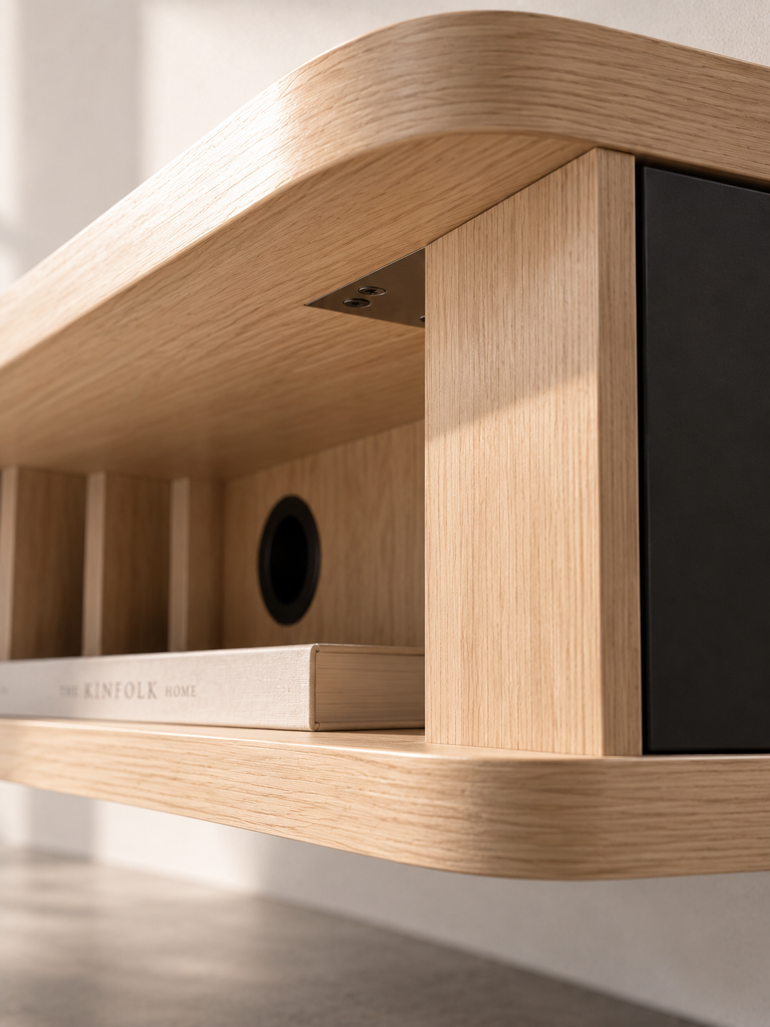 Meuble TV suspendu 120 cm – tiroir rabattable – vue 4